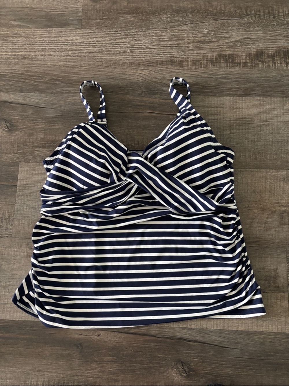 NWT Lands’ End 18W Bathing Suit Tankini Blue and White Underwire